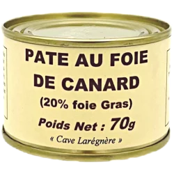 conserve de paté au foie de canard 70 gr Sélectionné par la Cave Larégnère