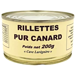 conserve rillettes pur canard 200gr Sélectionné par la Cave Larégnère