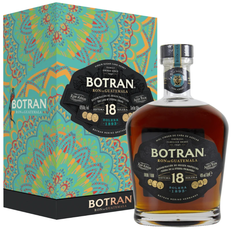 Coffret une bouteille de rhum Botran 18 ans du Guatemala en 70cl