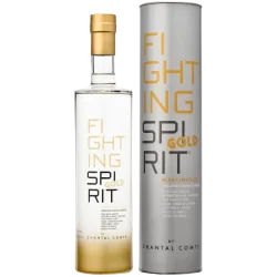 Bouteille avec son coffret de Rhum Blanc Agricole Martiniquais de chez Chantal Comte cuvée Fighting Spirit Gold 70cl