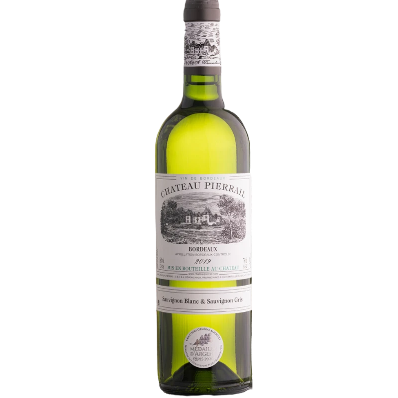 Château Pierrail cuvée classique bordeaux vin blanc 75 cl